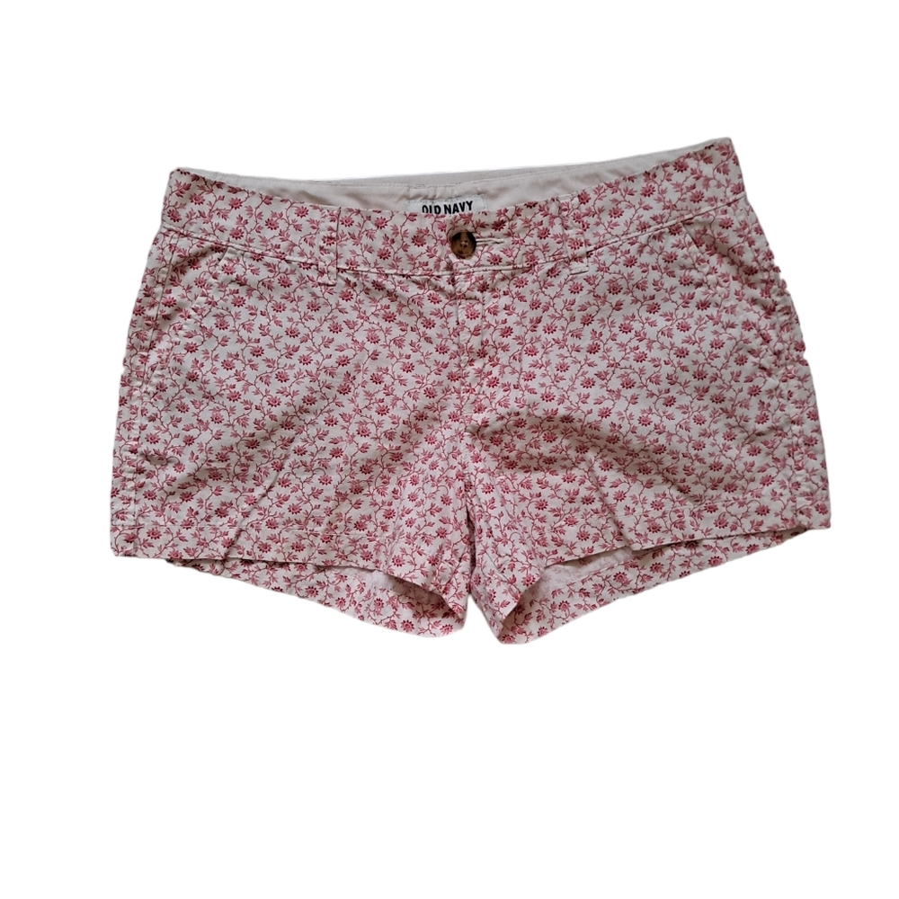 Old Navy white and red floral Chino shorts